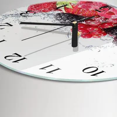 Ronde glazen wandklok Fruit