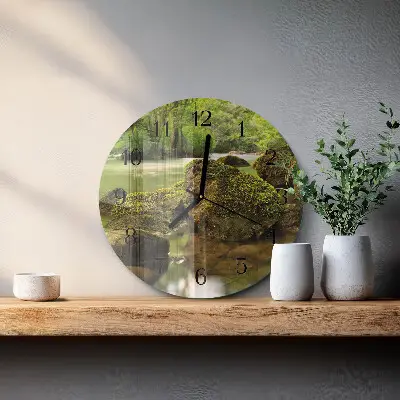 Klok glas met opdruk rond Rivierlandschap