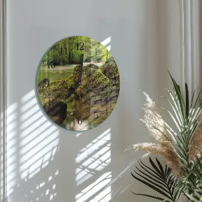 Klok glas met opdruk rond Rivierlandschap