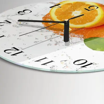 Wandklok glas decoratie rond Sinaasappels