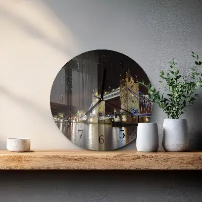 Ronde glazen klok Londense brug