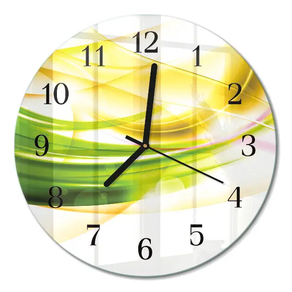 Ronde glazen wandklok Abstractie