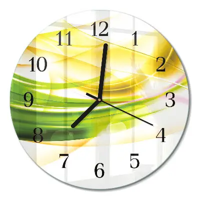 Ronde glazen wandklok Abstractie