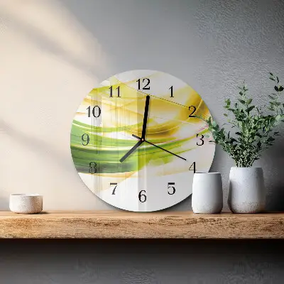 Ronde glazen wandklok Abstractie