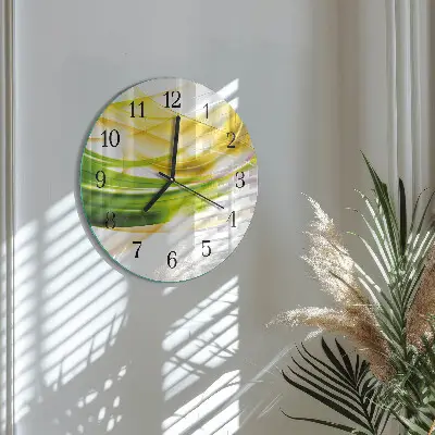Ronde glazen wandklok Abstractie
