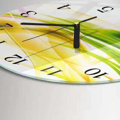 Ronde glazen wandklok Abstractie