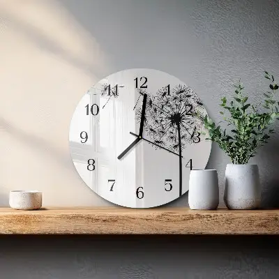 Ronde glas klok Paardebloem