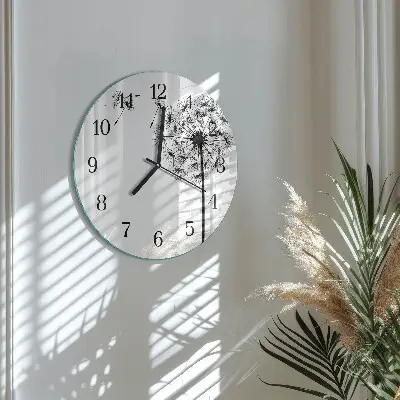 Ronde glas klok Paardebloem