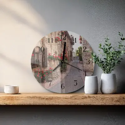 Ronde glazen wandklok Laan