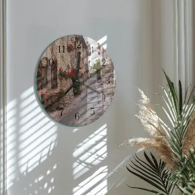 Ronde glazen wandklok Laan
