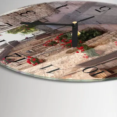 Ronde glazen wandklok Laan