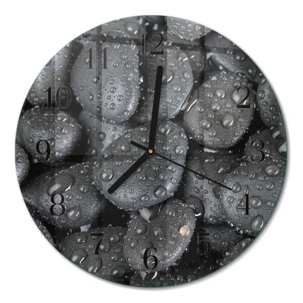 Wandklok glas decoratie rond Stenen water