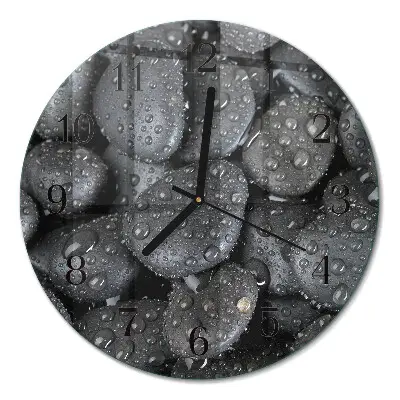 Wandklok glas decoratie rond Stenen water