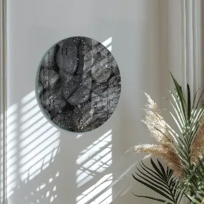 Wandklok glas decoratie rond Stenen water