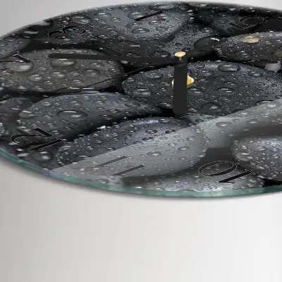 Wandklok glas decoratie rond Stenen water
