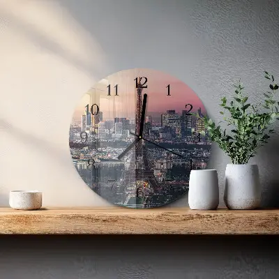 Ronde glas klok Eiffeltoren parijs