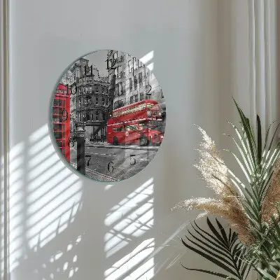 Klok glas met opdruk rond Rode bus