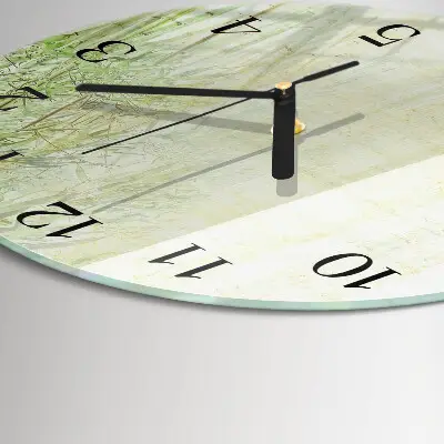 Ronde glazen wandklok Bamboe