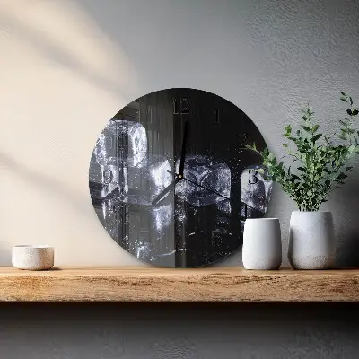 Ronde glazen klok Ijsblokjes