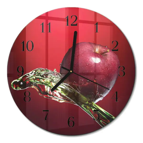 Ronde glas klok Appel