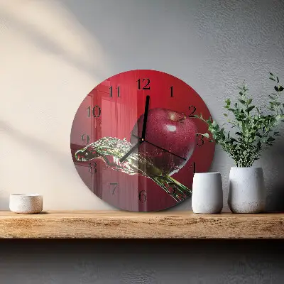 Ronde glas klok Appel