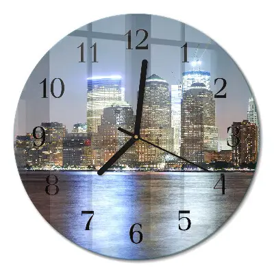 Wandklok glas decoratie rond Horizon