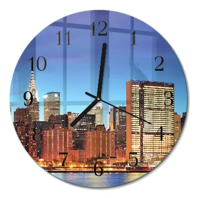 Wandklok glas decoratie rond Horizon