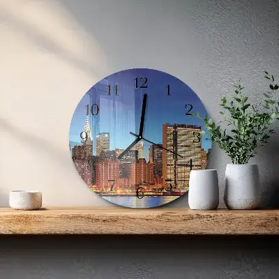 Wandklok glas decoratie rond Horizon