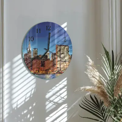 Wandklok glas decoratie rond Horizon