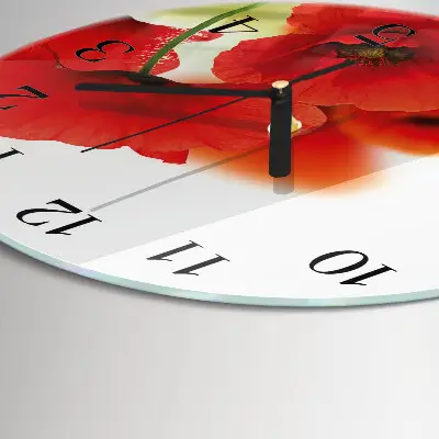 Ronde glas klok Klaprozen