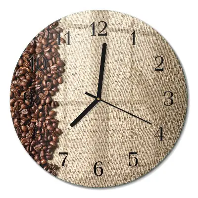 Klok glas met opdruk rond Koffiebonen