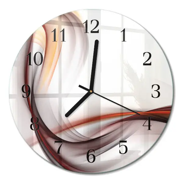 Ronde glazen wandklok Abstractie