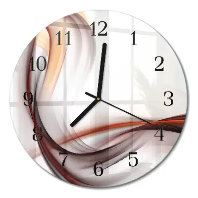 Ronde glazen wandklok Abstractie