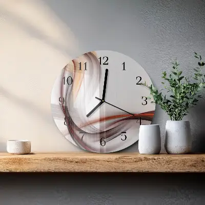 Ronde glazen wandklok Abstractie