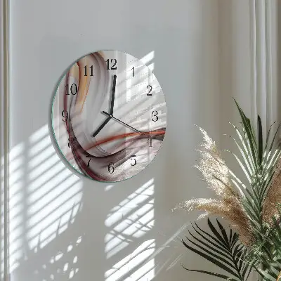 Ronde glazen wandklok Abstractie