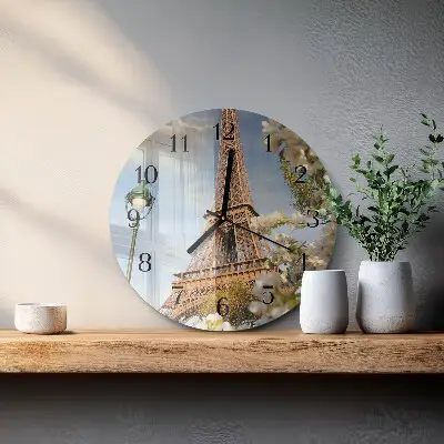 Ronde glas klok Eiffeltoren parijs