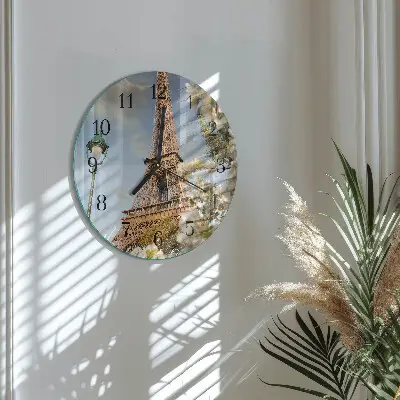 Ronde glas klok Eiffeltoren parijs