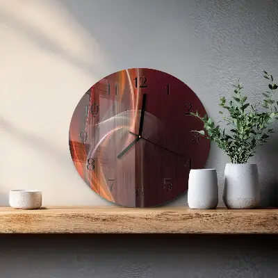 Ronde glazen klok Abstracte lijnen