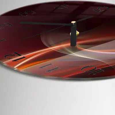 Ronde glazen klok Abstracte lijnen