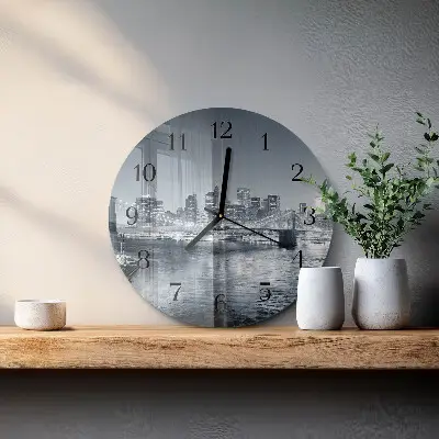 Ronde glazen klok Nachthorizon