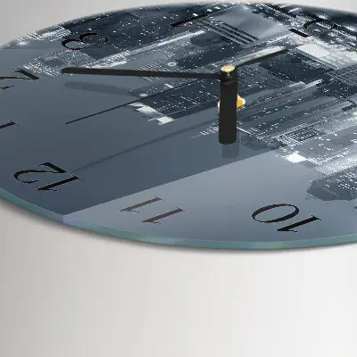 Ronde glazen wandklok Nachthorizon