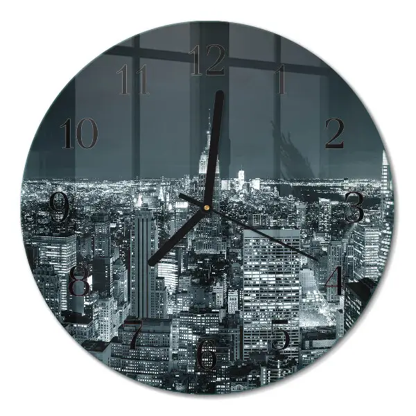Wandklok glas decoratie rond Nachthorizon