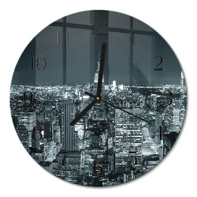 Wandklok glas decoratie rond Nachthorizon