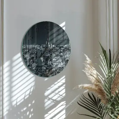 Wandklok glas decoratie rond Nachthorizon