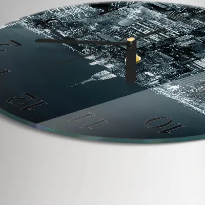 Wandklok glas decoratie rond Nachthorizon