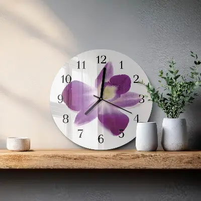 Ronde glazen klok Orchideebloem
