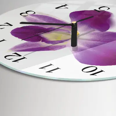 Ronde glazen klok Orchideebloem