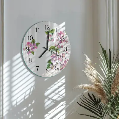 Klok glas met opdruk rond Bloemen