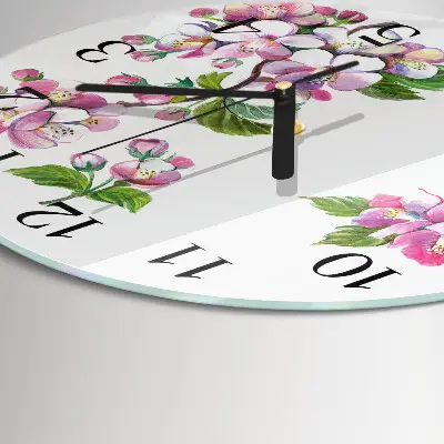 Klok glas met opdruk rond Bloemen
