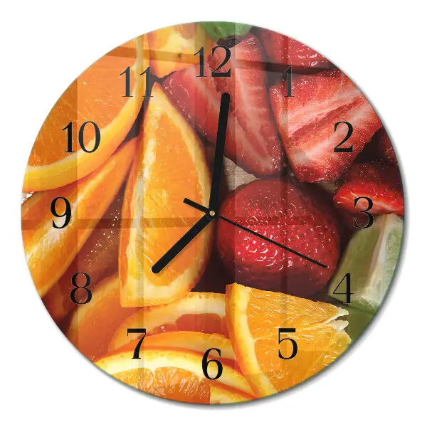 Ronde glazen klok Fruit